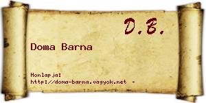 Doma Barna névjegykártya